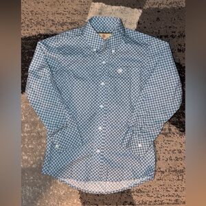 Wrangler Boy’s Blue Geometric Button Down Shirt
